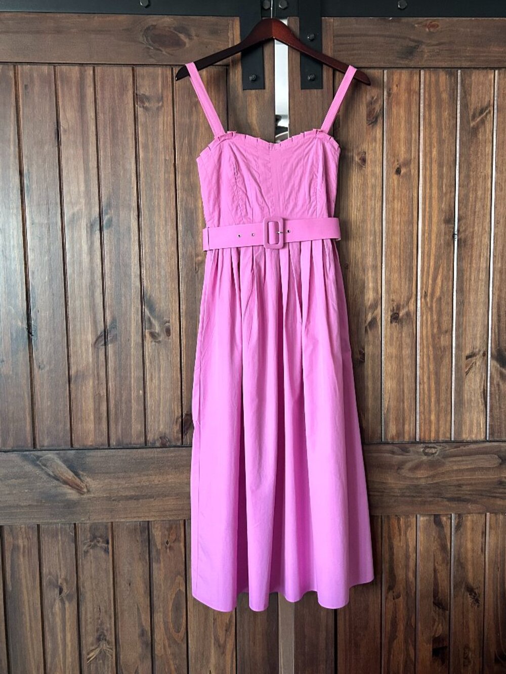 Zara Pink Belted Midi Dress - Picture 4 of 14
